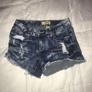 ripped jean shorts, mudd, size 12